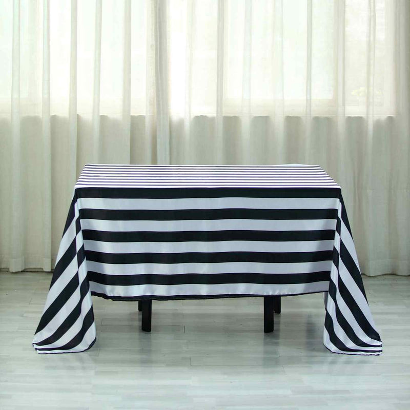 60" x 102" Satin Stripes Rectangular Tablecloth