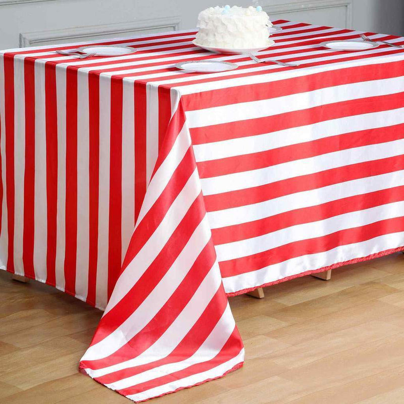 60" x 102" Satin Stripes Rectangular Tablecloth