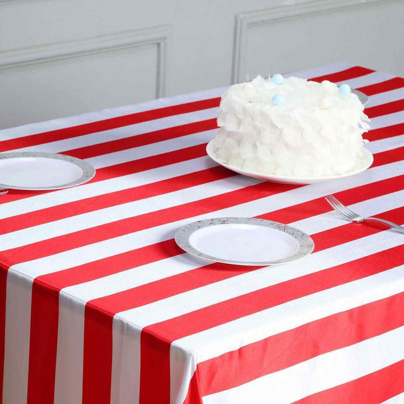60" x 102" Satin Stripes Rectangular Tablecloth
