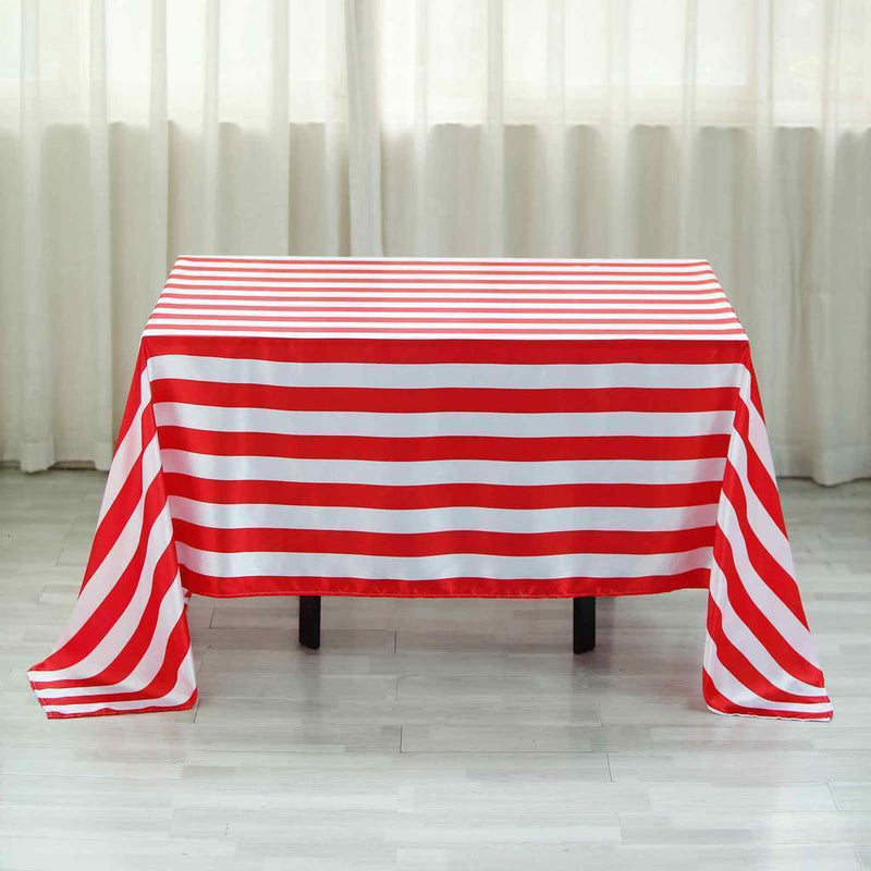 60" x 102" Satin Stripes Rectangular Tablecloth