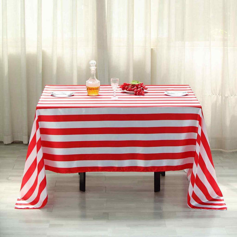 60" x 102" Satin Stripes Rectangular Tablecloth