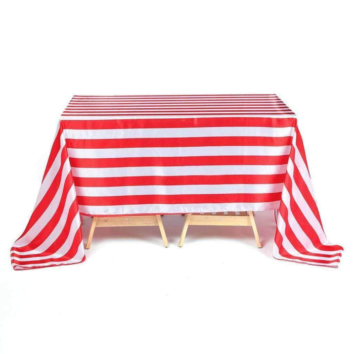 60" x 102" Satin Stripes Rectangular Tablecloth TAB_15_60102_RED