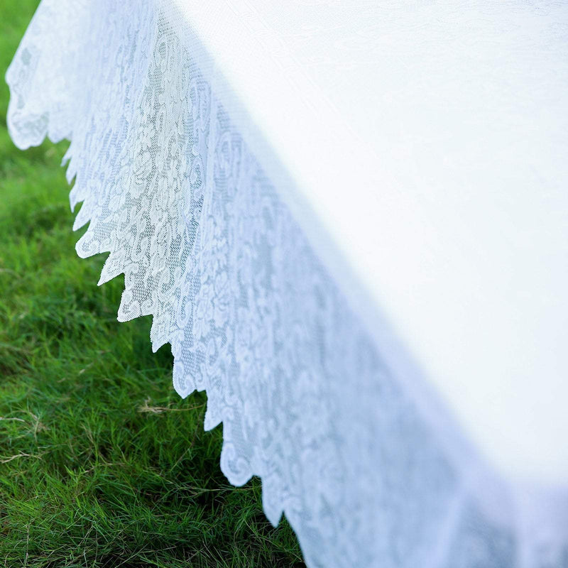 60" x 108" Floral Lace Rectangular Tablecloth