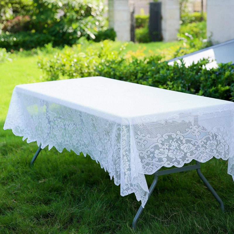 60" x 108" Floral Lace Rectangular Tablecloth