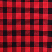60" x 126" Checkered Gingham Polyester Tablecloth - Black and Red TAB_CHK60126_BLKRED