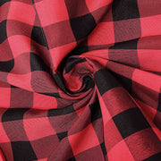 60" x 126" Checkered Gingham Polyester Tablecloth - Black and Red TAB_CHK60126_BLKRED