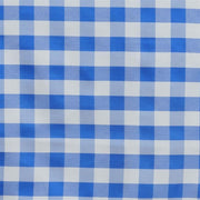 60" x 126" Checkered Gingham Polyester Tablecloth - Blue and White TAB_CHK60126_BLUE