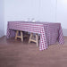 60" x 126" Checkered Gingham Polyester Tablecloth - Burgundy and White TAB_CHK60126_BURG