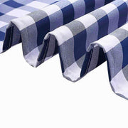 60" x 126" Checkered Gingham Polyester Tablecloth - Navy Blue and White TAB_CHK60126_NAVY