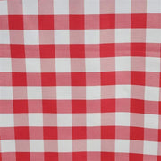 60" x 126" Checkered Gingham Polyester Tablecloth - Red TAB_CHK60126_RED