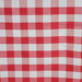 60" x 126" Checkered Gingham Polyester Tablecloth - Red TAB_CHK60126_RED