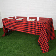 60" x 126" Checkered Gingham Polyester Tablecloth