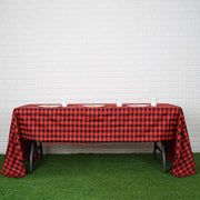 60" x 126" Checkered Gingham Polyester Tablecloth