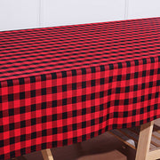 60" x 126" Checkered Gingham Polyester Tablecloth