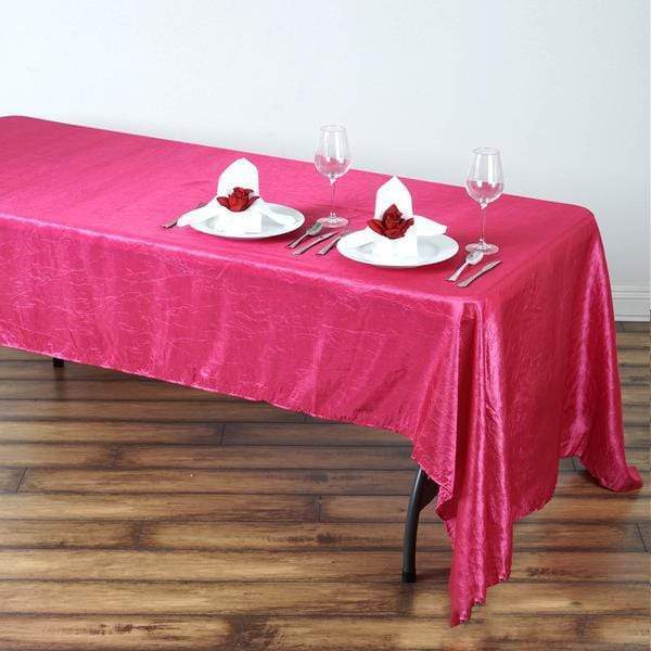 60" x 126" Crinkled Crushed Taffeta Rectangular Tablecloth