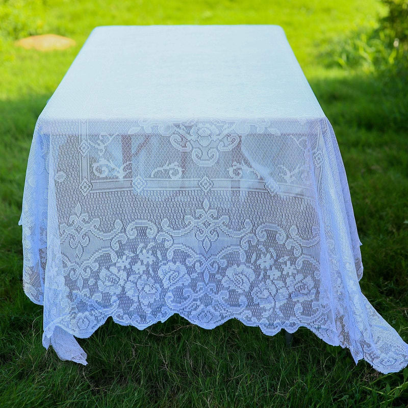 60" x 126" Floral Lace Rectangular Tablecloth