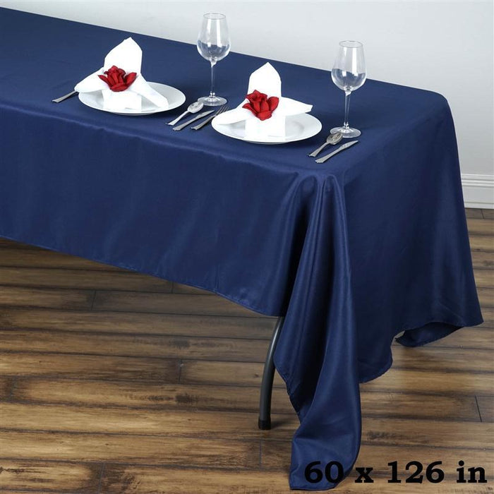 60" x 126" Polyester Rectangular Tablecloth TAB_60126_NAVY_POLY