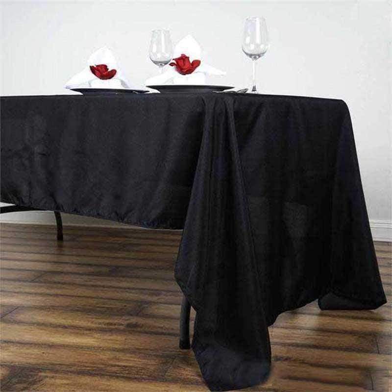 60" x 126" Premium Polyester Rectangular Tablecloth - Black TAB_60126_BLK_PRM