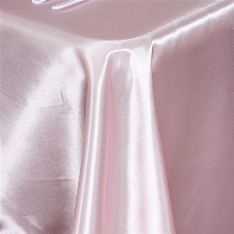 60" x 126" Satin Rectangular Tablecloth - Blush TAB_STN_60126_046