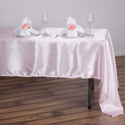 60" x 126" Satin Rectangular Tablecloth - Blush TAB_STN_60126_046