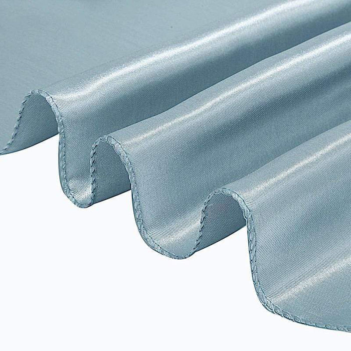 60" x 126" Satin Rectangular Tablecloth - Dusty Blue TAB_STN_60126_086