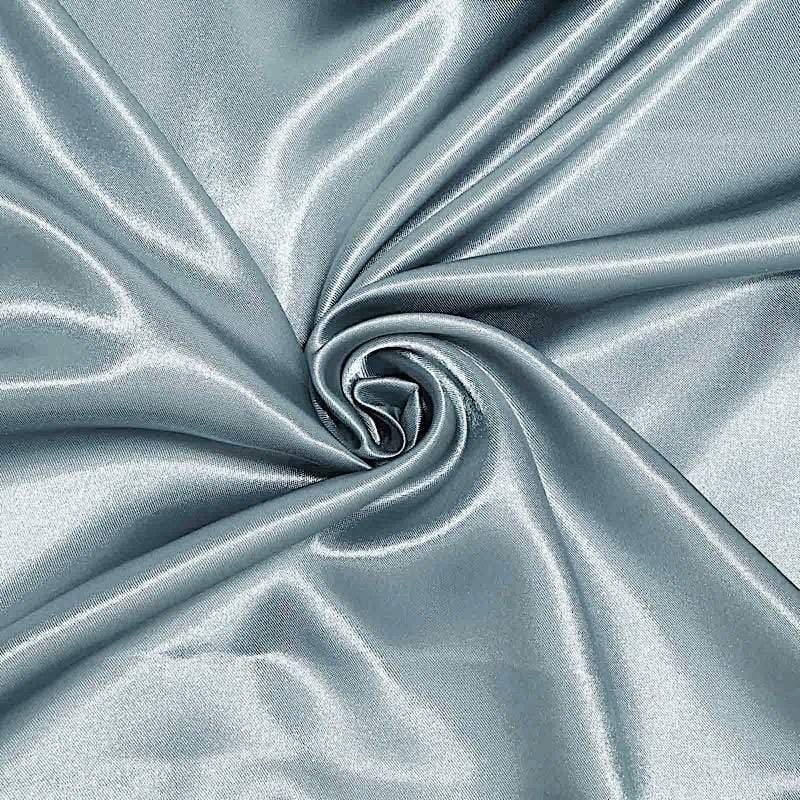 60" x 126" Satin Rectangular Tablecloth - Dusty Blue TAB_STN_60126_086