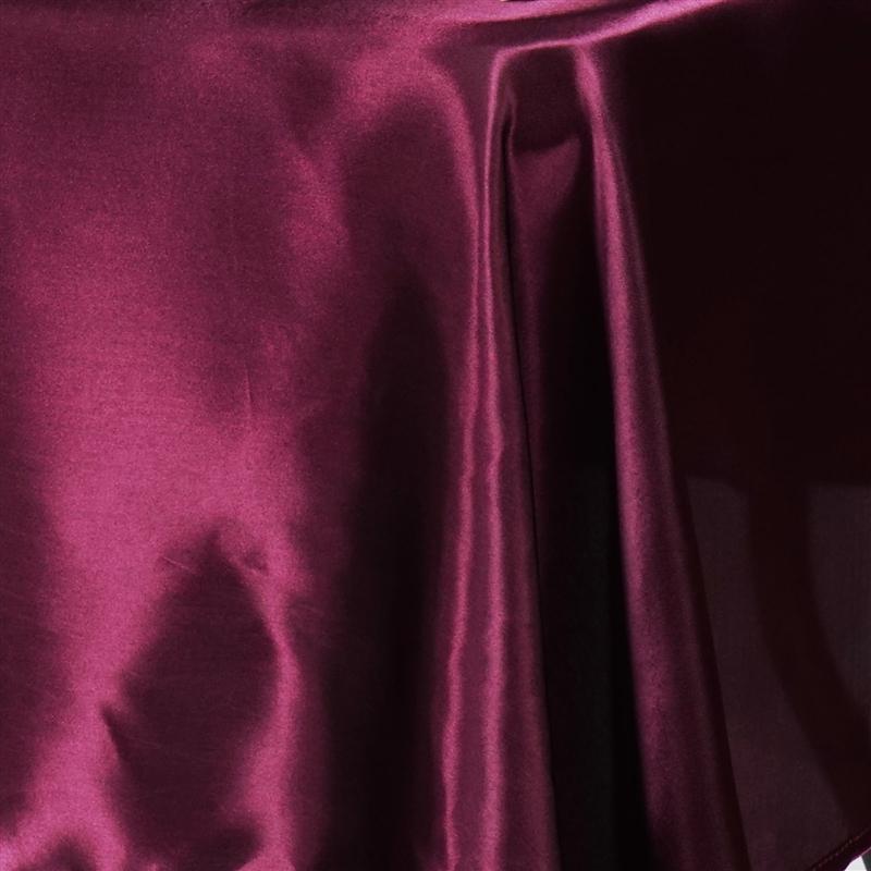 60" x 126" Satin Rectangular Tablecloth - Eggplant Purple TAB_STN_60126_EGG