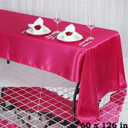 60" x 126" Satin Rectangular Tablecloth - Fuchsia TAB_STN_60126_FUSH