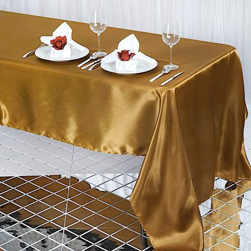 60" x 126" Satin Rectangular Tablecloth - Gold TAB_STN_60126_GOLD