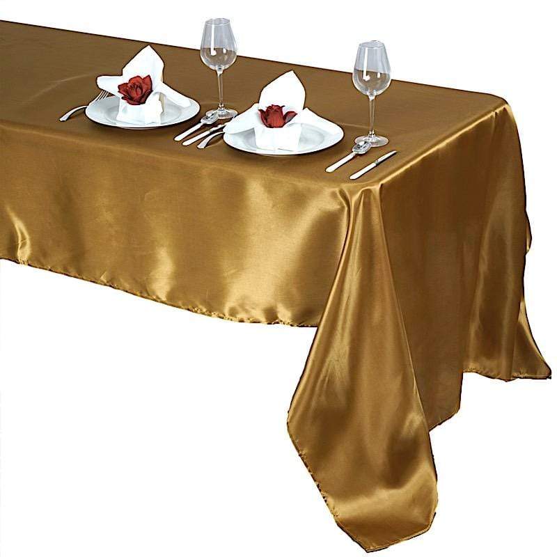 60" x 126" Satin Rectangular Tablecloth - Gold TAB_STN_60126_GOLD