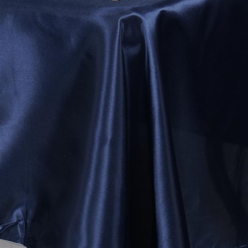 60" x 126" Satin Rectangular Tablecloth - Navy Blue TAB_STN_60126_NAVY