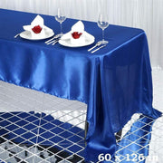 60" x 126" Satin Rectangular Tablecloth - Royal Blue TAB_STN_60126_ROY