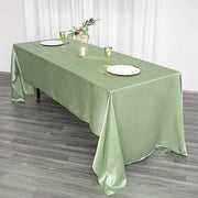 60" x 126" Satin Rectangular Tablecloth - Sage Green TAB_STN_60126_SAGE