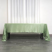 60" x 126" Satin Rectangular Tablecloth - Sage Green TAB_STN_60126_SAGE