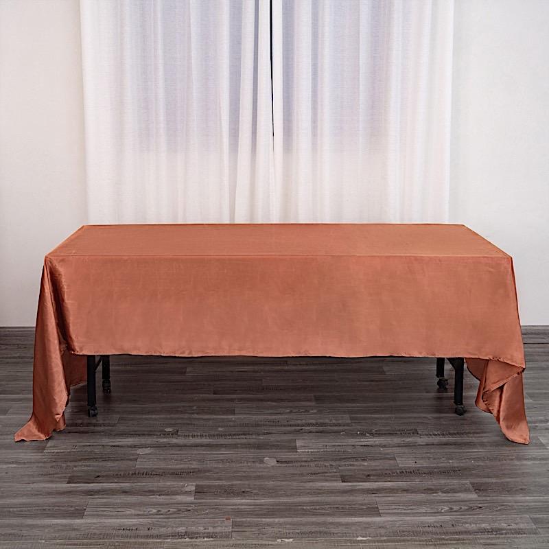 60" x 126" Satin Rectangular Tablecloth - Terracotta TAB_STN_60126_TERC