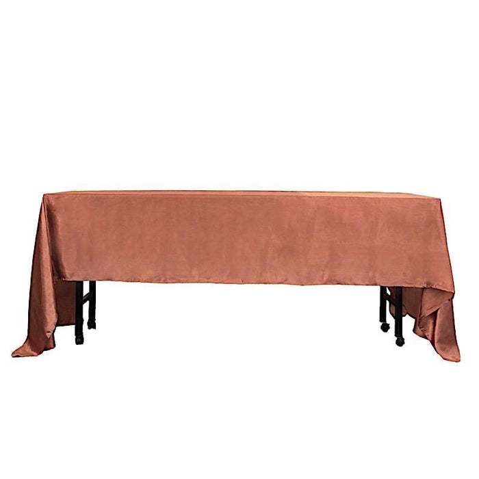 60" x 126" Satin Rectangular Tablecloth - Terracotta TAB_STN_60126_TERC