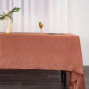60" x 126" Satin Rectangular Tablecloth - Terracotta TAB_STN_60126_TERC