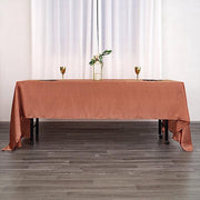 60" x 126" Satin Rectangular Tablecloth - Terracotta TAB_STN_60126_TERC
