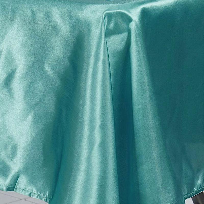 60" x 126" Satin Rectangular Tablecloth - Turquoise TAB_STN_60126_TURQ