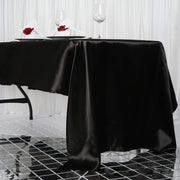 60" x 126" Satin Rectangular Tablecloth - Black TAB_STN_60126_BLK