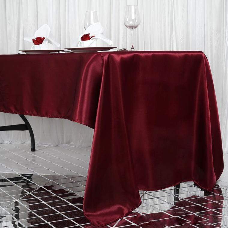 60" x 126" Satin Rectangular Tablecloth TAB_STN_60126_BURG