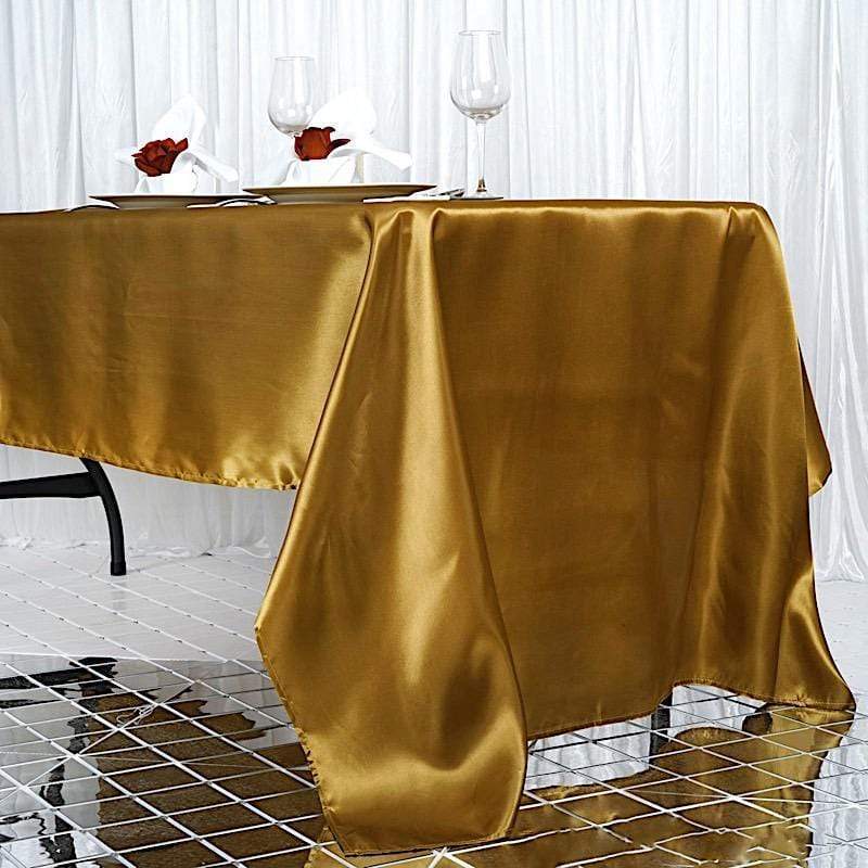 60" x 126" Satin Rectangular Tablecloth - Gold TAB_STN_60126_GOLD