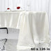 60" x 126" Satin Rectangular Tablecloth - Ivory TAB_STN_60126_IVR
