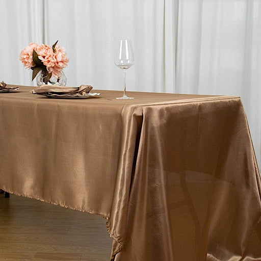 60" x 126" Satin Rectangular Tablecloth TAB_STN_60126_TAUP