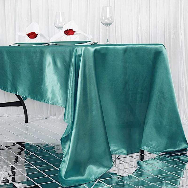 60" x 126" Satin Rectangular Tablecloth TAB_STN_60126_TURQ