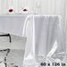 60" x 126" Satin Rectangular Tablecloth TAB_STN_60126_WHT