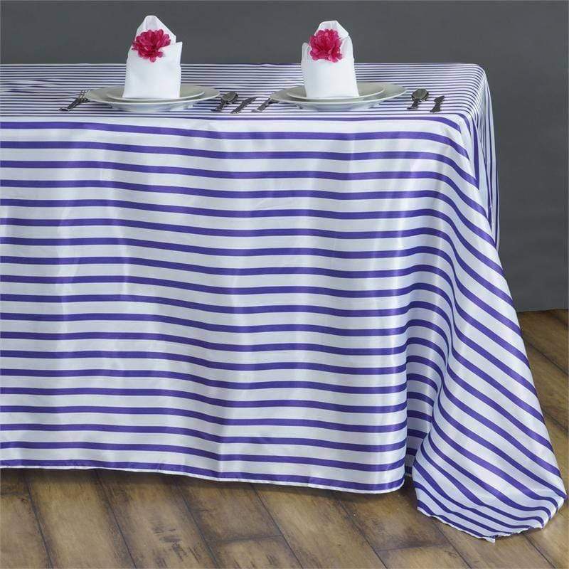 60" x 126" Satin Stripes Rectangular Tablecloth