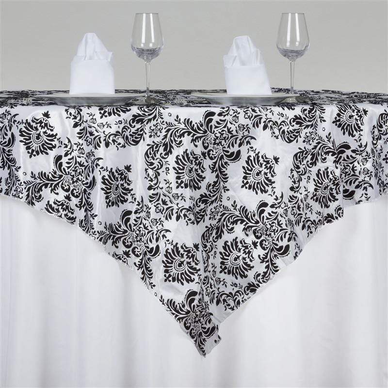 60" x 60" Damask Flocking Table Overlay