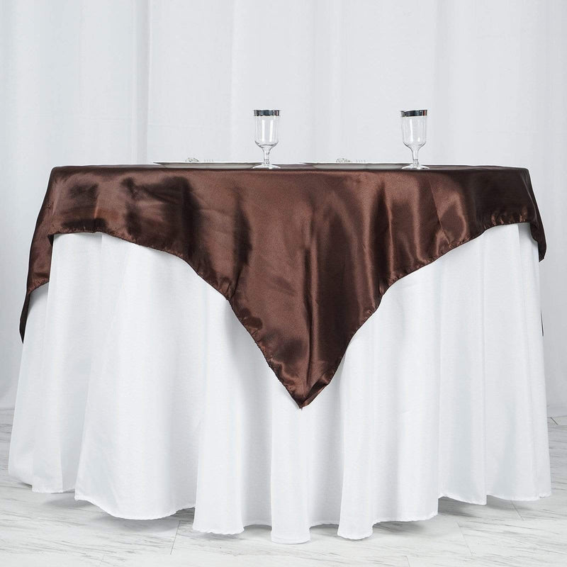 60" x 60" Satin Table Overlay LAY60_STN_CHOC