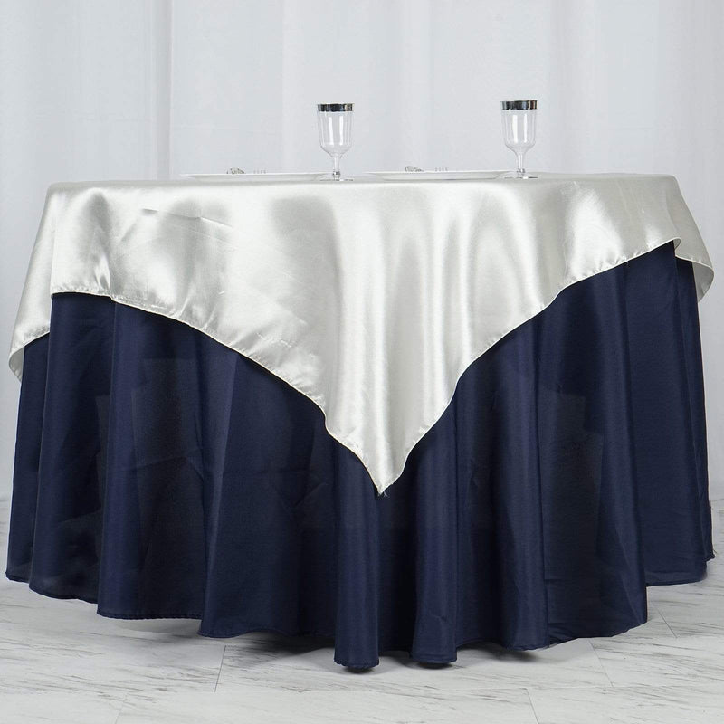 60" x 60" Satin Table Overlay LAY60_STN_IVR
